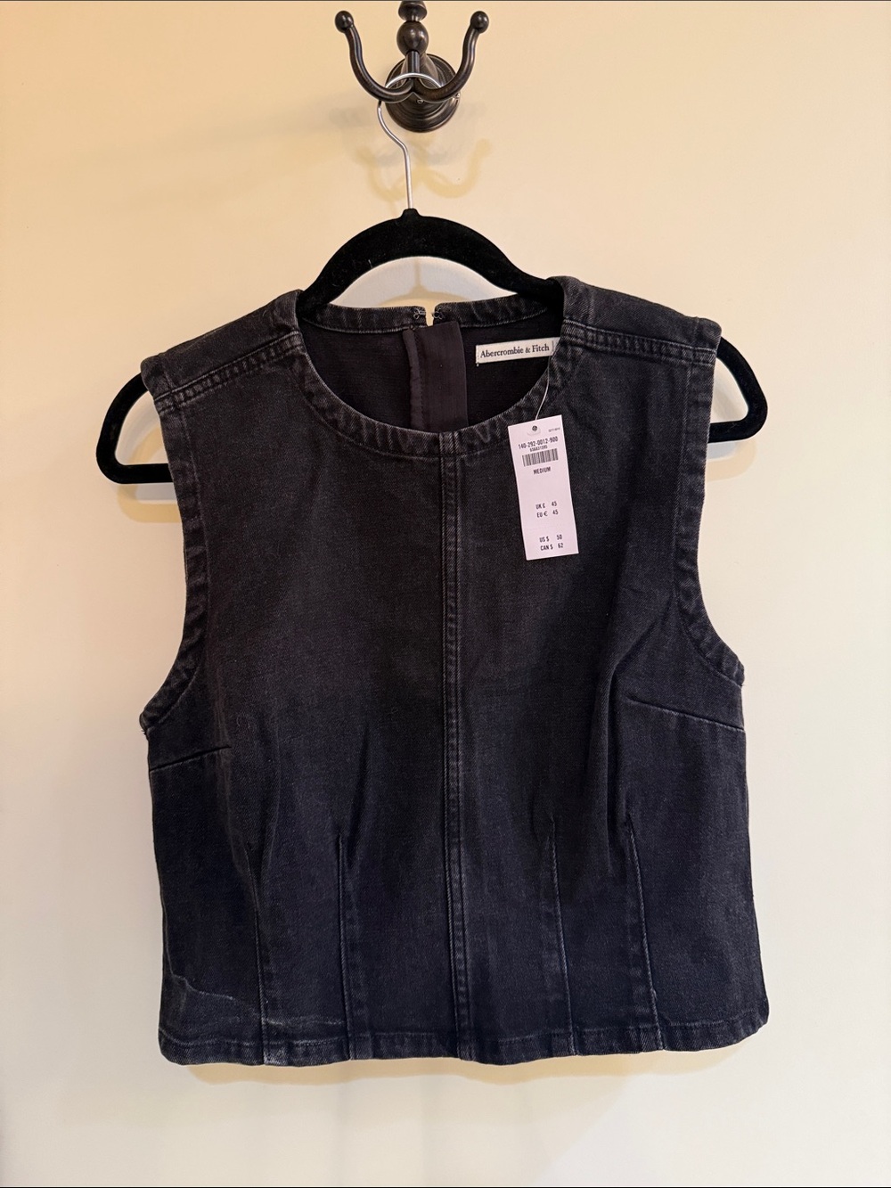 Abercrombie & Fitch Black Denim Sleeveless Tank Top